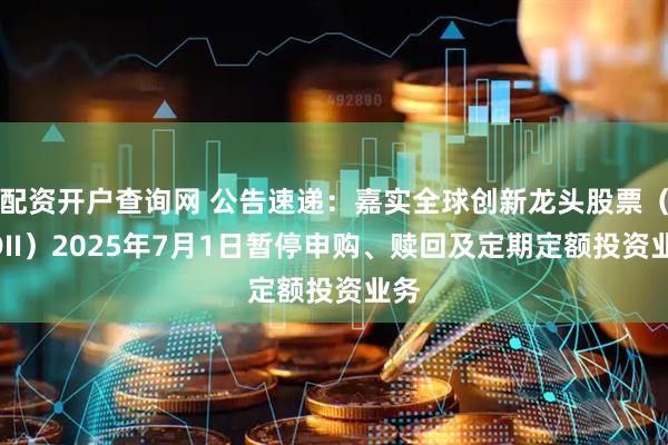 配资开户查询网 公告速递：嘉实全球创新龙头股票（QDII）2025年7月1日暂停申购、赎回及定期定额投资业务
